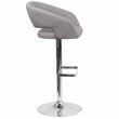 Bowery Hill Contemporary Fabric Adjustable Bar Stool in Gray