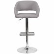 Bowery Hill Contemporary Fabric Adjustable Bar Stool in Gray