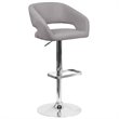 Bowery Hill Contemporary Fabric Adjustable Bar Stool in Gray