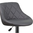 Bowery Hill Adjustable Quilted Bucket Seat Bar Stool in Gray