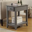 Bowery Hill Contemporary 1 Drawer and Shelf End Table in Gray
