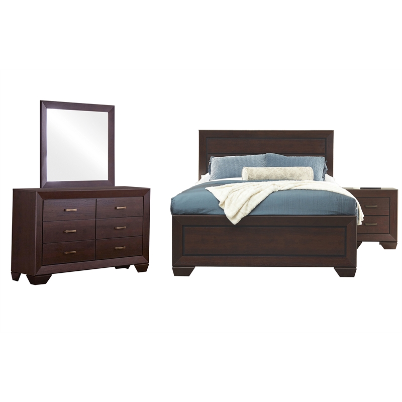 Bowery Hill 4-Piece Wood California King Panel Bedroom Set in Cocoa