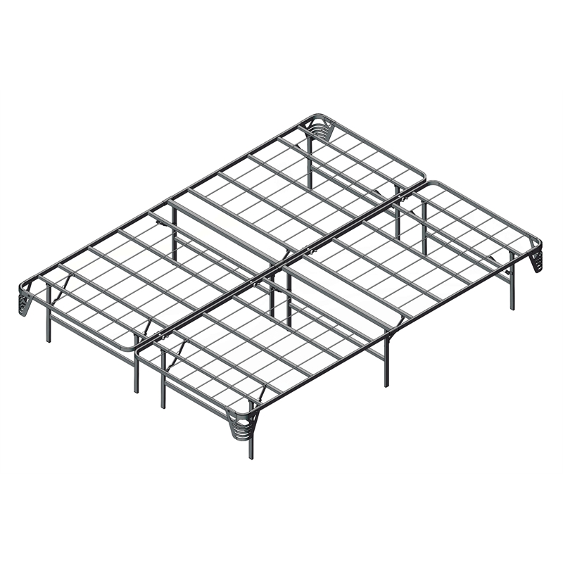 Bowery Hill Transitional Metal Full Bed Frame in Silver Finish