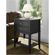 Bowery Hill Transitional 2 Drawer Accent Table in Black Finish