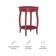 Bowery Hill Contemporary Round Wood End Table with Shelf in Red