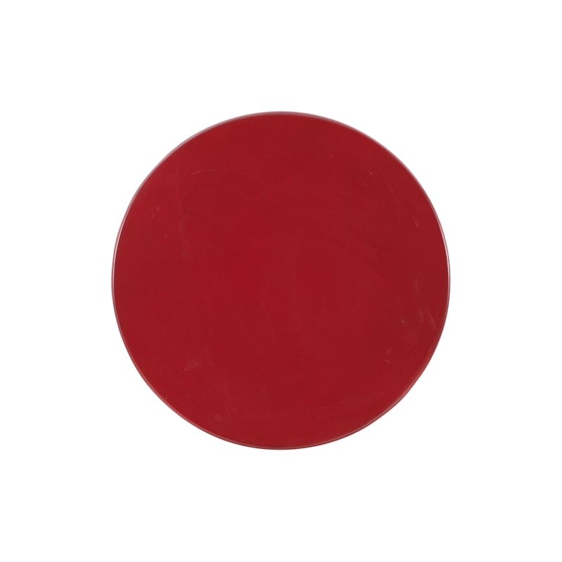 Bowery Hill Contemporary Round Wood End Table with Shelf in Red