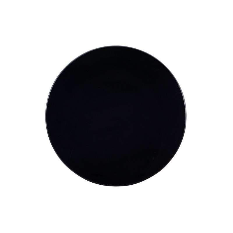 Bowery Hill Contemporary Round Wood End Table with Shelf in Black