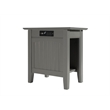 Bowery Hill Solid Wood Chair Side Table with Device Charger in Gray