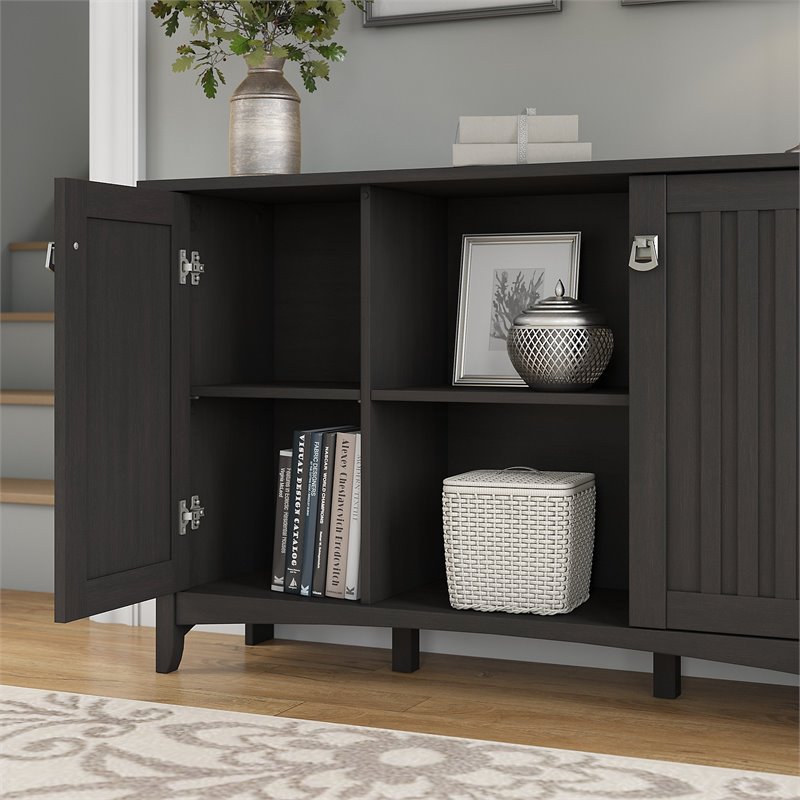 Bowery Hill Accent Storage Cabinet with Doors in Vintage Black - Engineered Wood