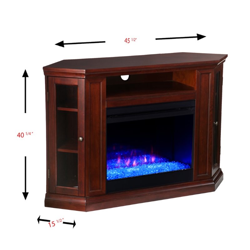 Bowery Hill Contemporary Color Changing Electric Fireplace in Cherry