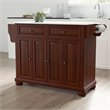 Bowery Hill Transitional Wood Granite Top Kitchen Island in Mahogany