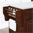 Bowery Hill Transitional Wood Granite Top Kitchen Island in Mahogany
