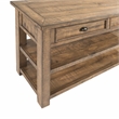 Bowery Hill Farmhouse Solid Wood 2 Drawer Sofa Console Table Natural
