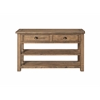 Bowery Hill Farmhouse Solid Wood 2 Drawer Sofa Console Table Natural