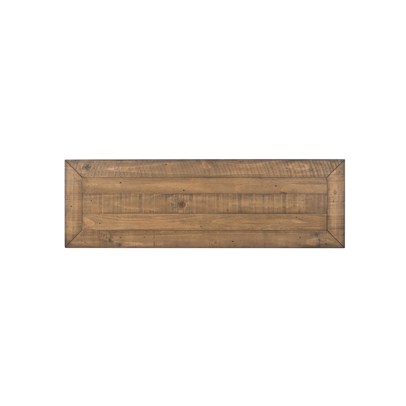 Bowery Hill Farmhouse Solid Wood 2 Drawer Sofa Console Table Natural