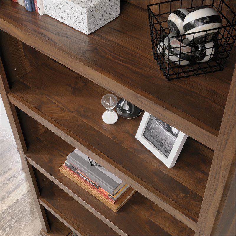 Bowery Hill Engineered Wood 5-Shelf Bookcase in Grand Walnut