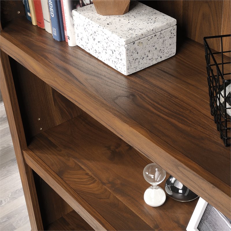Bowery Hill Engineered Wood 5-Shelf Bookcase in Grand Walnut