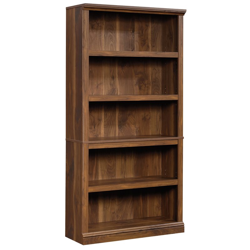 Bowery Hill Engineered Wood 5-Shelf Bookcase in Grand Walnut