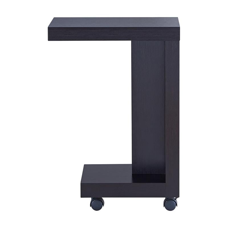 Bowery Hill Modern Wood Veneer Top Mobile End Table in Espresso