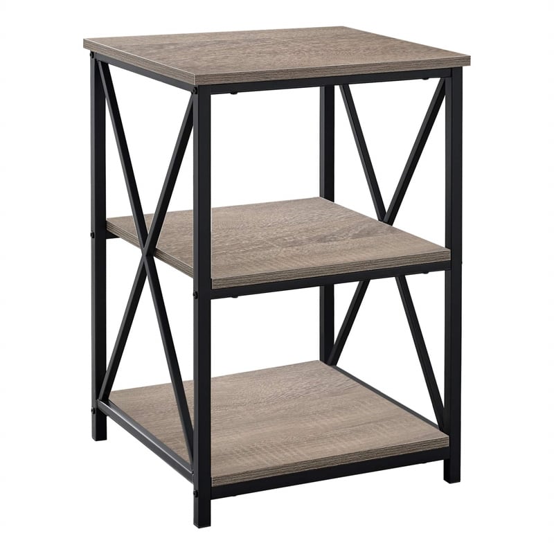 Bowery Hill Living Room/Bedroom Accent Side End Table in Metal Brown