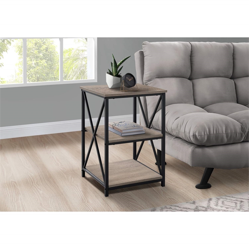 Bowery Hill Living Room/Bedroom Accent Side End Table in Metal Brown