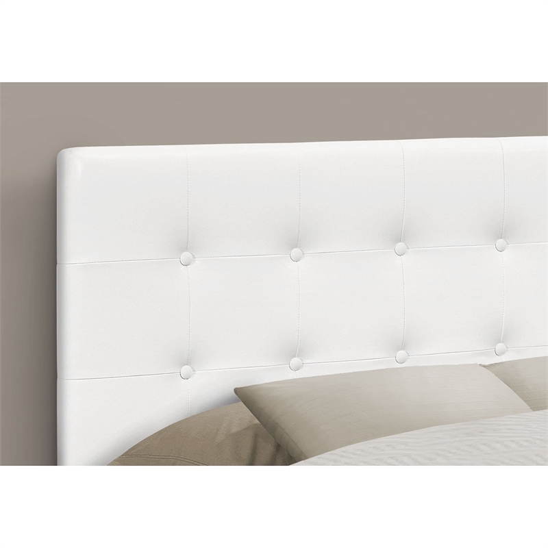 Bowery Hill Full Size Upholstered Pu Leather Bed Headboard in White