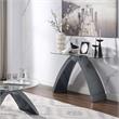 Bowery Hill Contemporary Glass Top Sofa Table in Gray Finish