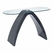 Bowery Hill Contemporary Glass Top Sofa Table in Gray Finish