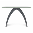 Bowery Hill Contemporary Glass Top Sofa Table in Gray Finish