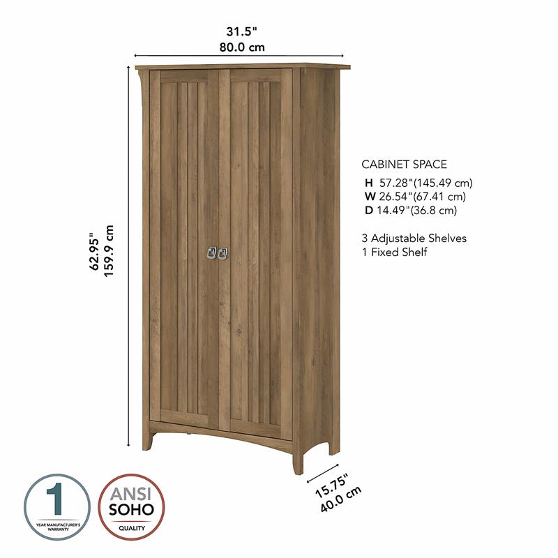 Bowery Hill Engineered Wood Kitchen Pantry Cabinet with Doors in Reclaimed Pine