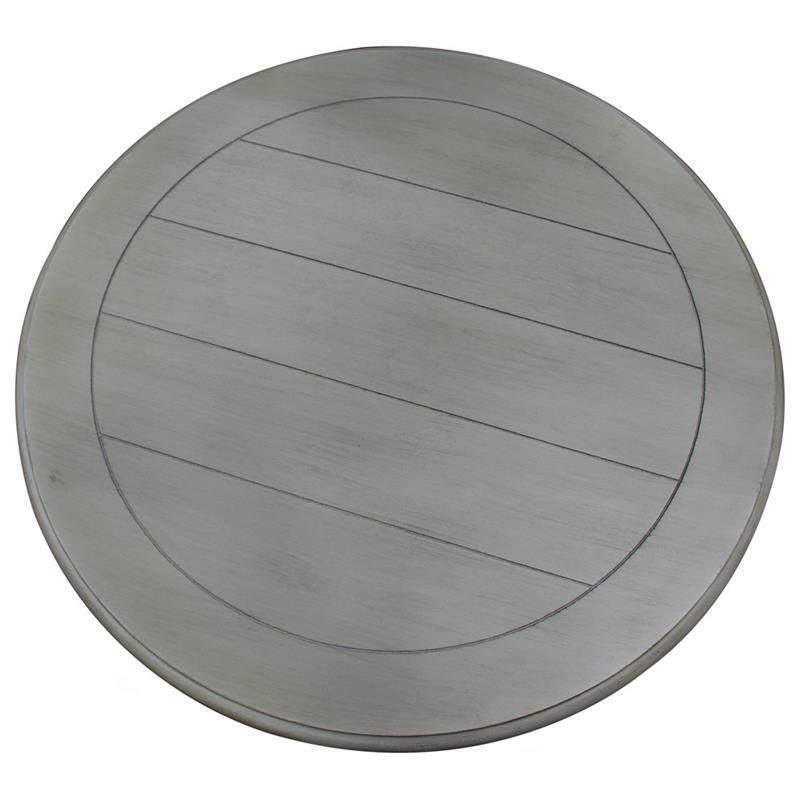 Bowery Hill Transitional Engineered Wood Round End Table in Antique Gray
