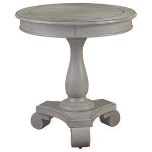 Bowery Hill Transitional Engineered Wood Round End Table in Antique Gray