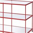 Bowery Hill Tempered Glass Red Console Table Rectangular Contemporary 42