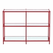 Bowery Hill Tempered Glass Red Console Table Rectangular Contemporary 42