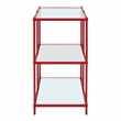 Bowery Hill Tempered Glass Red Console Table Rectangular Contemporary 42