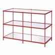 Bowery Hill Tempered Glass Red Console Table Rectangular Contemporary 42