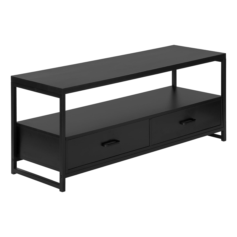 Bowery Hill TV Stand 48 Inch Console Living Room Bedroom Laminate Black