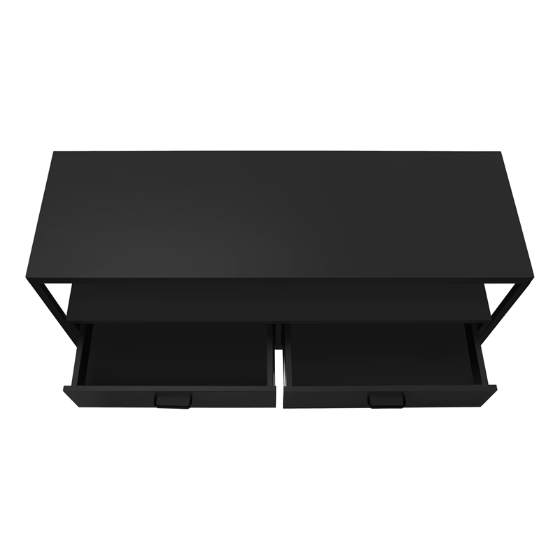 Bowery Hill TV Stand 48 Inch Console Living Room Bedroom Laminate Black