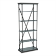 Bowery Hill Industrial Metal 33-Inch Bookcase in Antique Blue