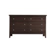 Bowery Hill Transitional 6 Drawer Dresser in Espresso Finish