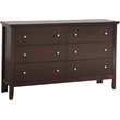Bowery Hill Transitional 6 Drawer Dresser in Espresso Finish