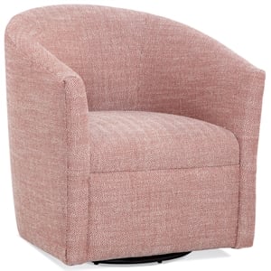 Bowery Hill Transitional Henna Brick Red Fabric Swivel Accent Chair