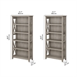 Bowery Hill 5 Shelf Bookcase Set in Washed Gray - Engineered Wood