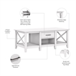 Bowery Hill Coffee Table with Storage in Pure White Oak - Engineered Wood