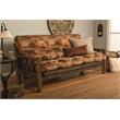 Bowery Hill Full-size Futon in Canadian Brown / Blue Print-Frame Not Included