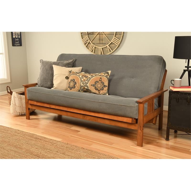 Bowery Hill Full Fabric Futon in Marmont Thunder Blue-Frame Not Included