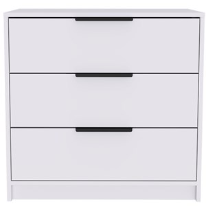 Bowery Hill 3 Drawer Dresser Engineered Wood Dressers in White