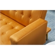 Bowery Hill Contemporary Velvet Convertible Sofa in Ginger Finish