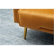 Bowery Hill Contemporary Velvet Convertible Sofa in Ginger Finish