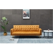 Bowery Hill Contemporary Velvet Convertible Sofa in Ginger Finish